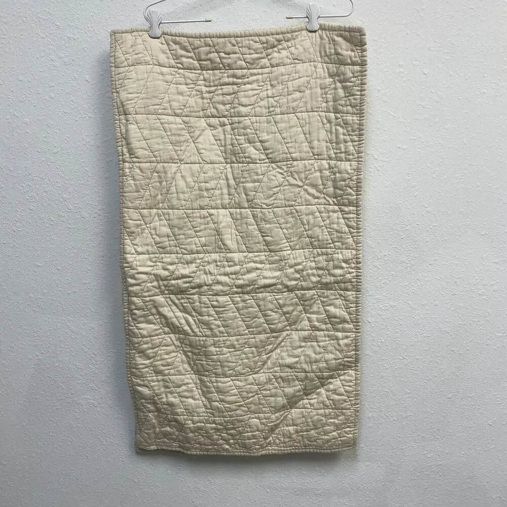 UGG Set of 2 King Pillow Shams Beige Quilted Textured Cotton 35x20 Zippered